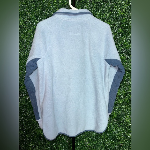 Abercrombie & Fitch Asymmetrical Snap Up Fleece Sweatshirt Women's M Blue - Picture 5 of 7